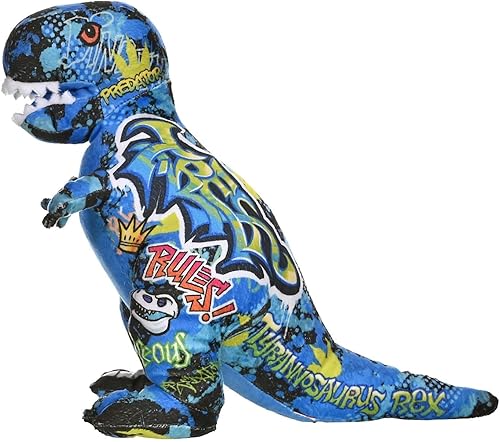 Miniatura 3 de Wild Republic Graffiti Dino, T-Rex, regalo para niños, juguete de peluche, tela y relleno es botellas de agua recicladas