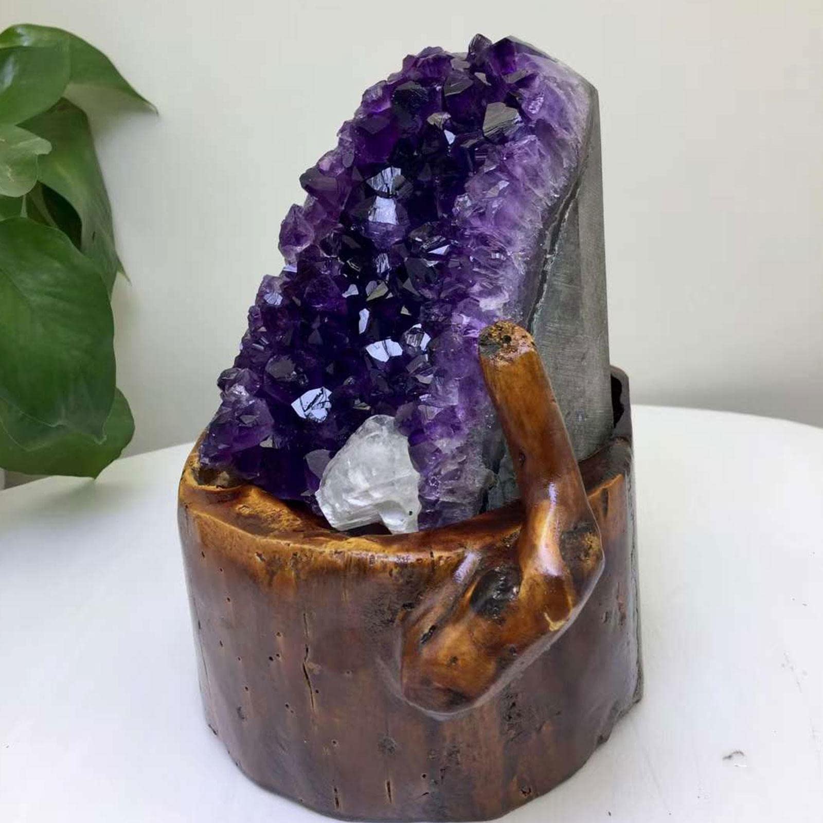 Cristal de roca amatista - Racimos de amatista natural en bruto de geoda de cuarzo de Uruguay - Cueva de geoda de amatista Natural piedras de cristal curativas para decoración del hogar,3.3lbs