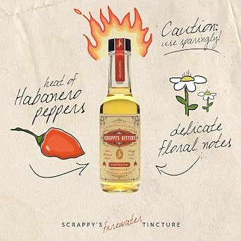 مجموعة Scrappy's Bitters - صبغة النار والشوكولاتة | زجاجات سعة 5 أونصة | مكونات عضوية، بدون نكهات صناعية أو مواد كيميائية أو أصباغ | مصنوع يدويًا في الولايات المتحدة الأمريكية