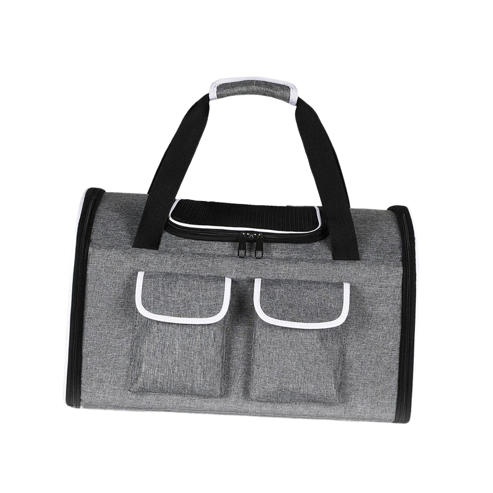 Mochila transportadora portátil gris tipo C con ventilación para perros pequeños