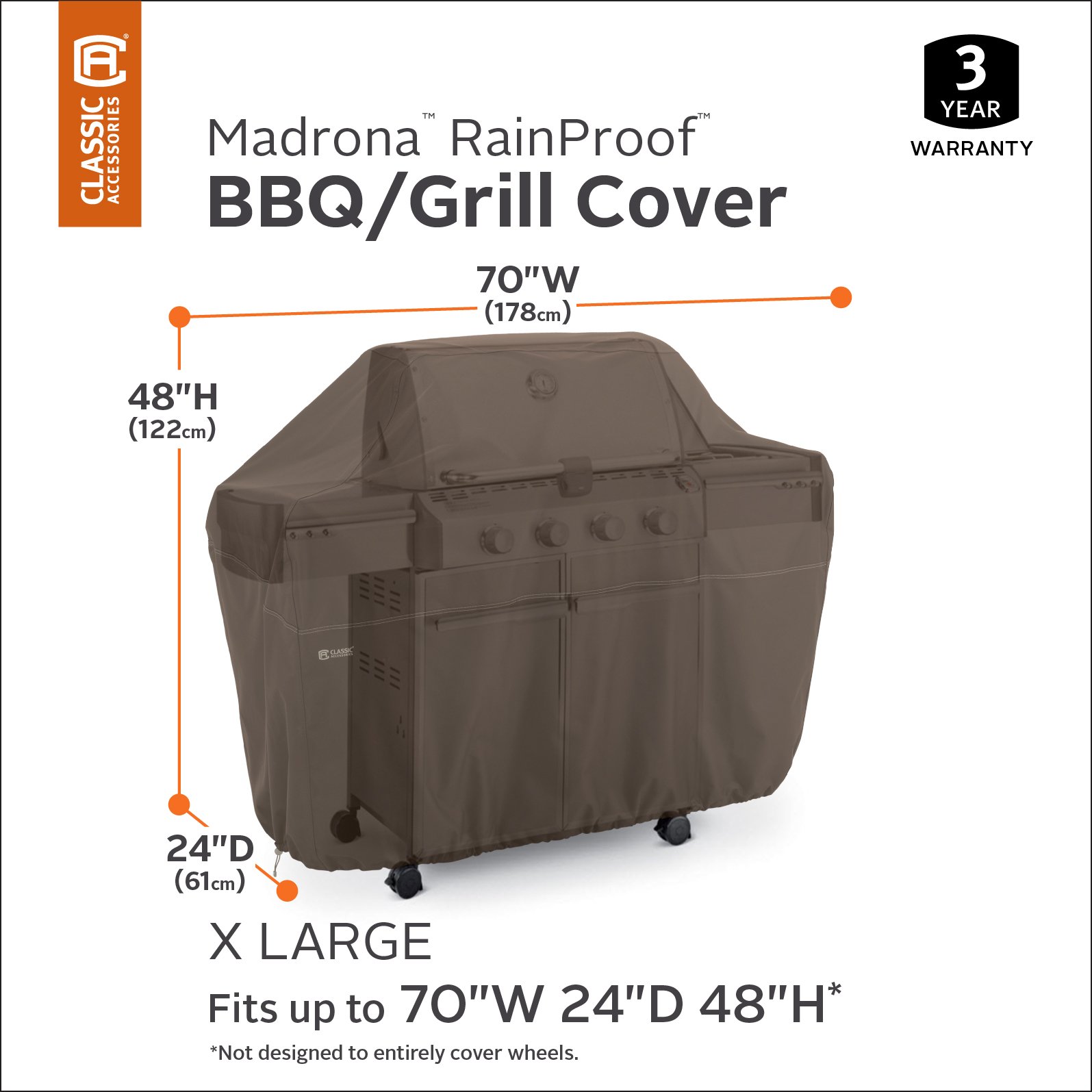 Classic Accessories Madrona pokrowiec na grill przeciwdeszczowy, XL