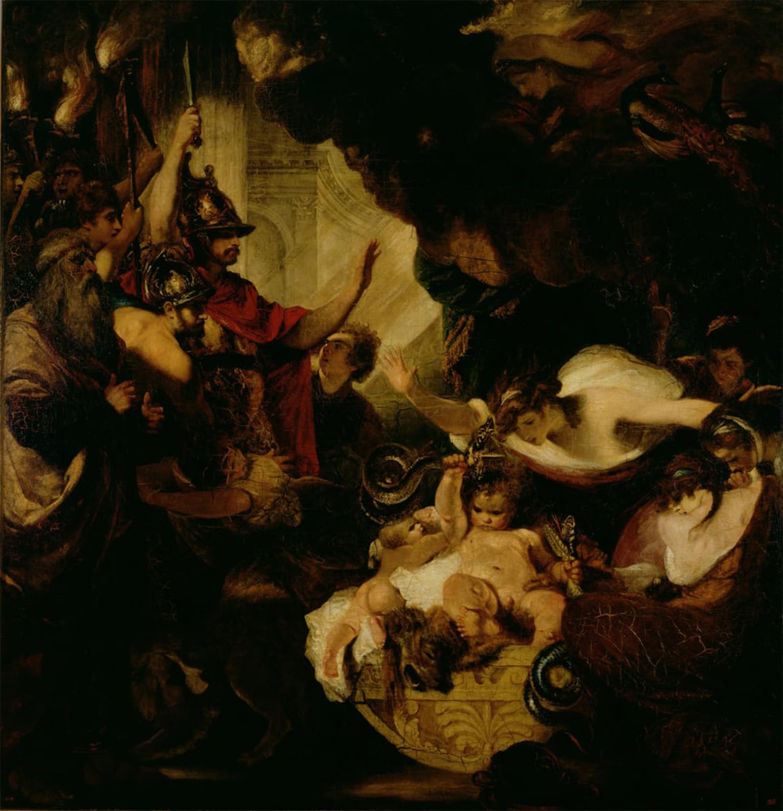 POSTERIIk Vintage Classic Picture Landscape Artwork the Infant Hercules Strangling the Serpents by Joshua Reynolds Portrait Canvas Painting for Office Home Decor 60x90cm