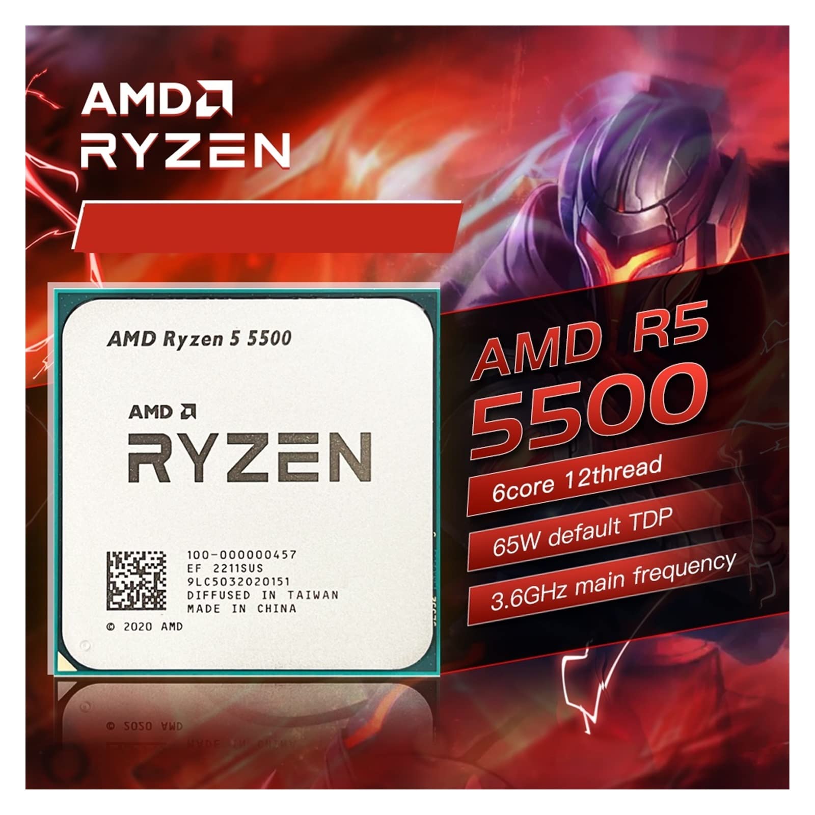 Amazon.com: CPU N A R 5 5500 R5 5500 3.6GHz 6-Core 12-Thread CPU