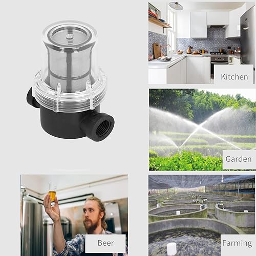 Miniatura 5 de Duokon Filtro de cerveza con 2 púas, 100 mallas para filtrar agua y cerveza en línea filtro de malla