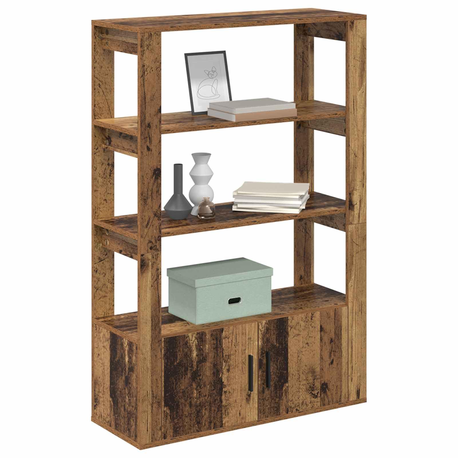Credenza effetto legno anticato, 80 x 30 x 119,5 cm, comò in legno