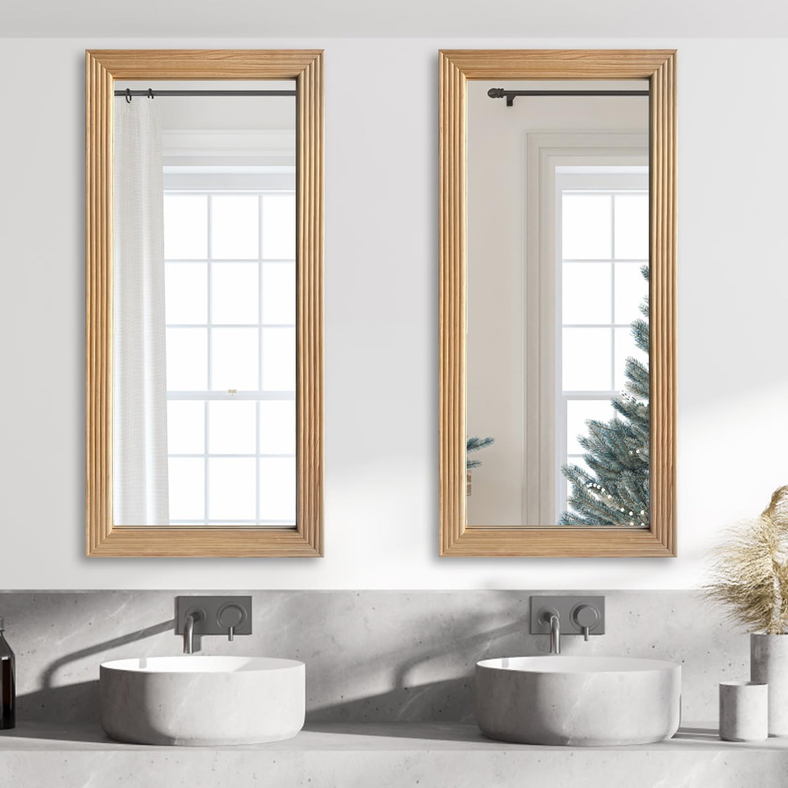 【新品未使用】WALL MIRROR RO-011〈OAK〉SAC WORKS WALL MIRROR[RO-011] | 北欧家具・オーダー家具なら【SAC WORKS】