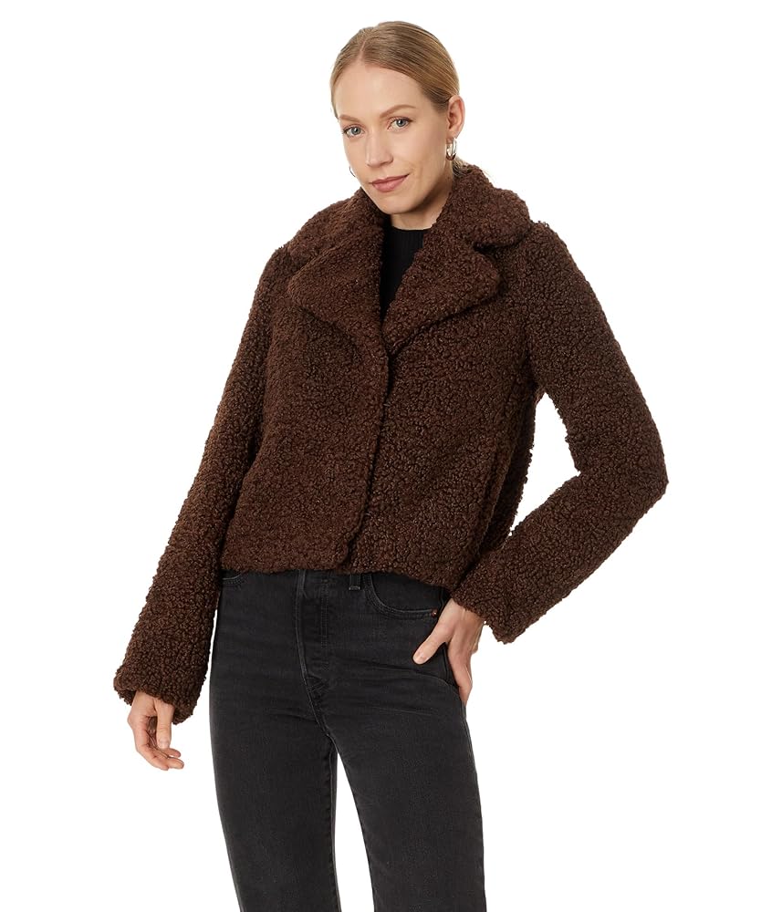 セール☆送料込み☆Avec Les Filles Faux Fur Zip-Up Jacket Avec Les Filles Women's Faux Fur Cropped Jacket, Brown at