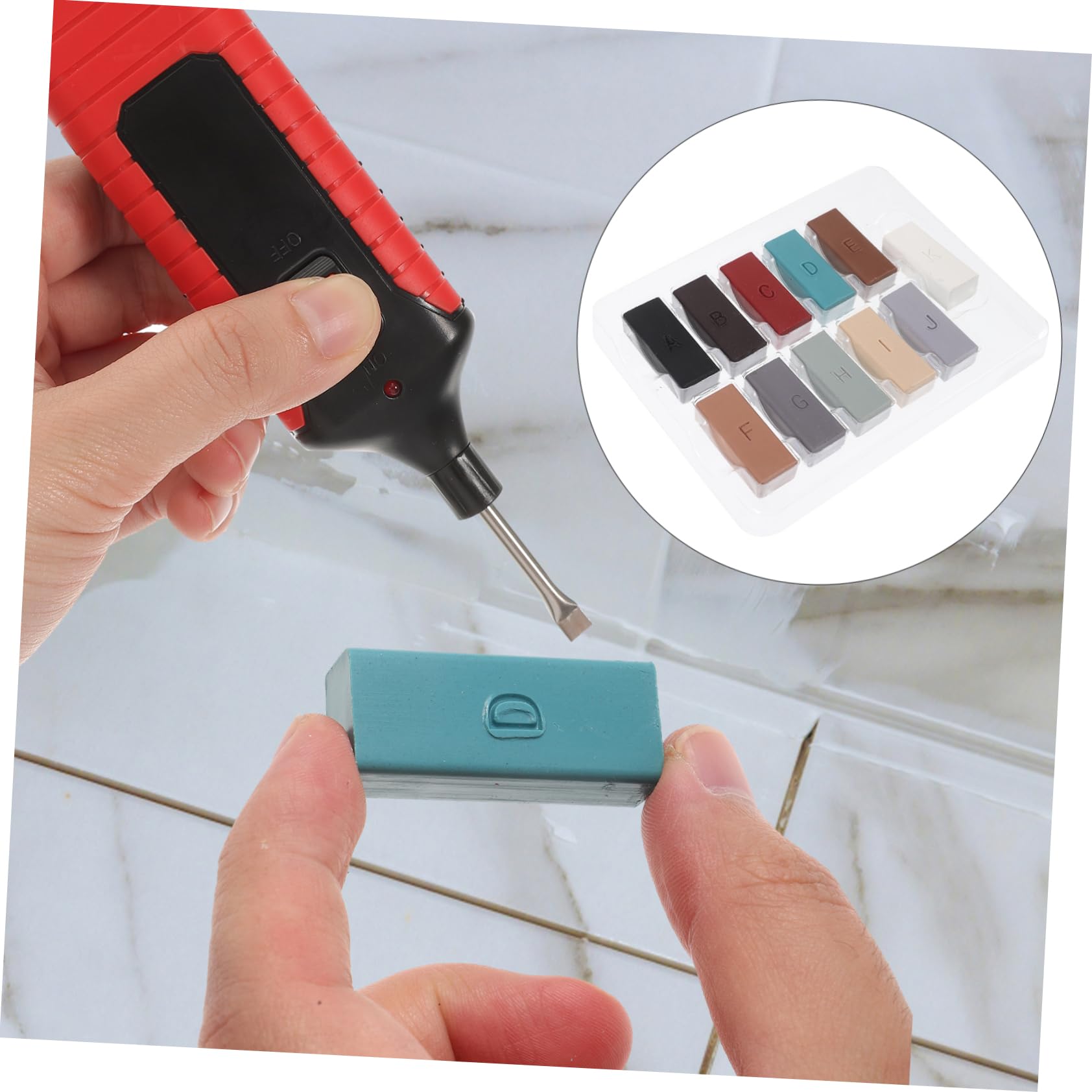 Generic 1Set Wood Floor Repair Kit Manual Furniture Repair Porcelain Tile Chip Restoration Kit for Quick Scratch Fixes Durable Wax Blocks Heating Technology