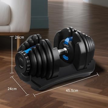 BSTSEL Adjustable Dumbbells Set Single, Pair, Muscle Building, Strength Training, Adjustable Weights for Home Gym, Space Saving, Safety Locking Mechanism