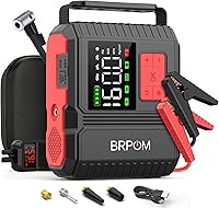 BRPOM BM600 Car Jump Starter with 160PSI Air Compressor, 8000A Peak 26800mAh - 50 Jumps for Gas/12L Diesel Engines