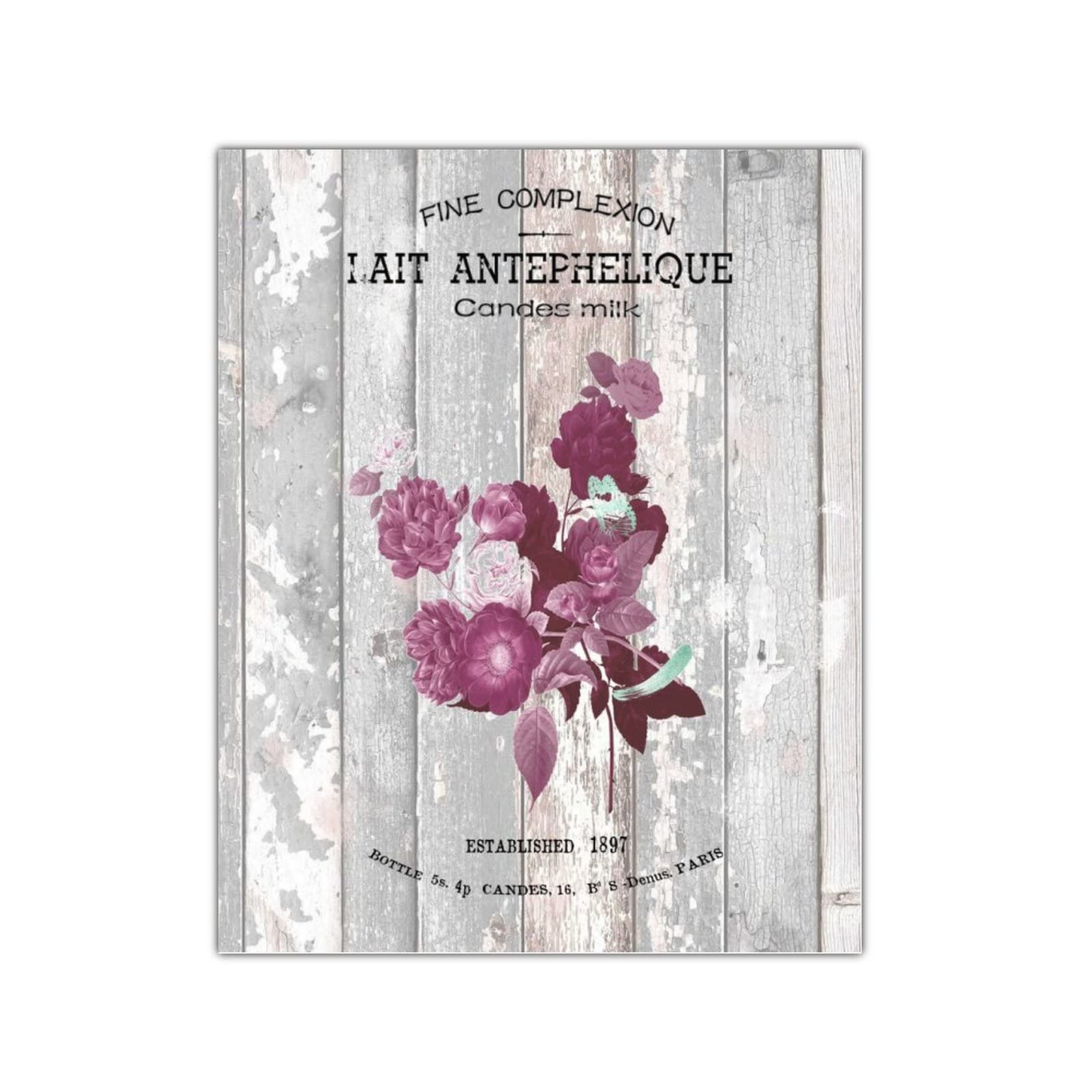 Panneau en bois bouquet de fleurs françaises style rustique 41x51 cm