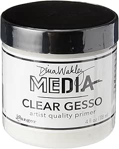 Ranger MDM46424 Dina Wakley Media Gesso 4oz Jar-Clear, 4 Fl Oz (Pack of 1)