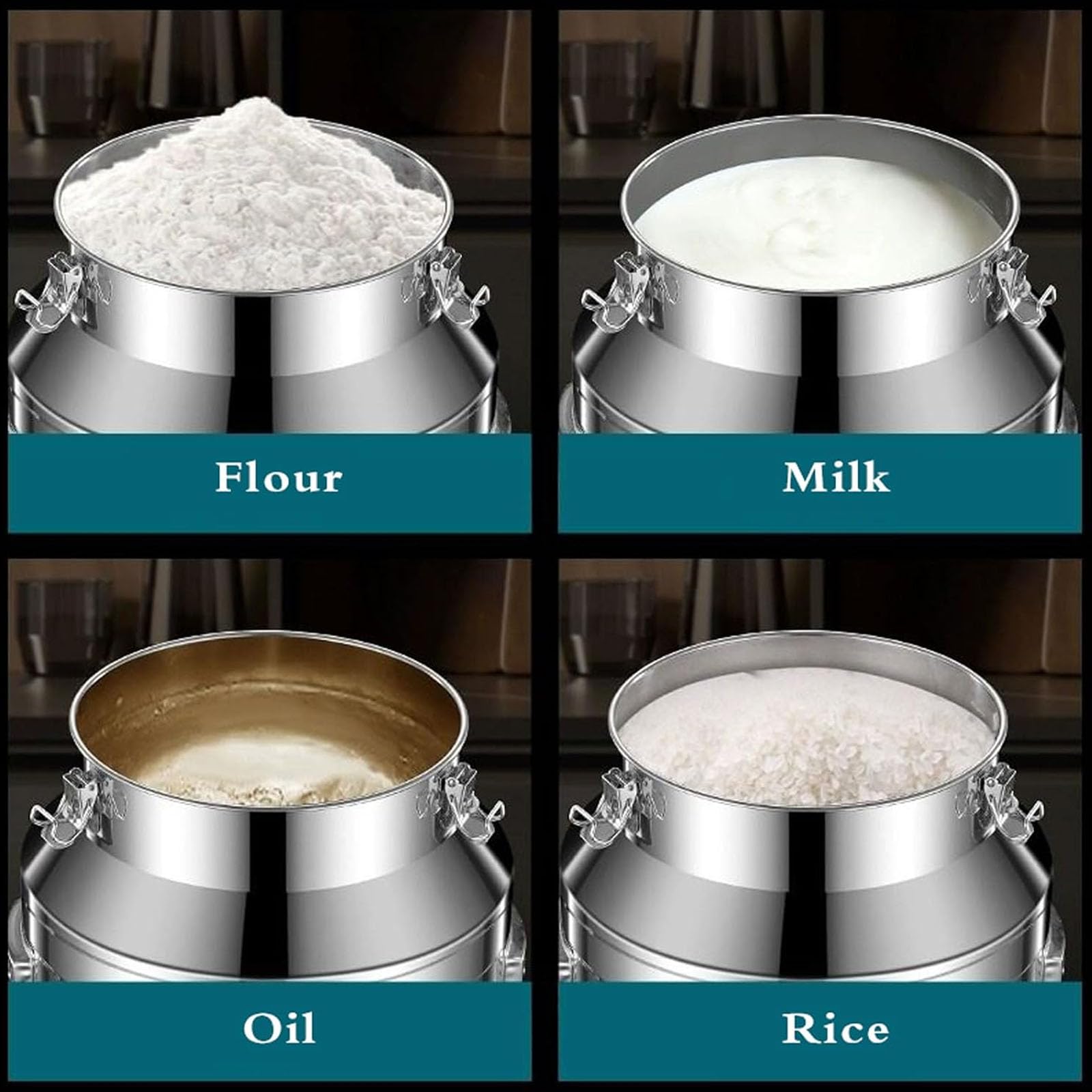 Barril Portátil Para Cerveza Y Leche, Bidones De Aceite De Acero Inoxidable, Cubo Sellado Apto Para Alimentos Con Tapa Para El Transporte Seguro De Líquidos, Para Alimentos, Harina, Café, Té,