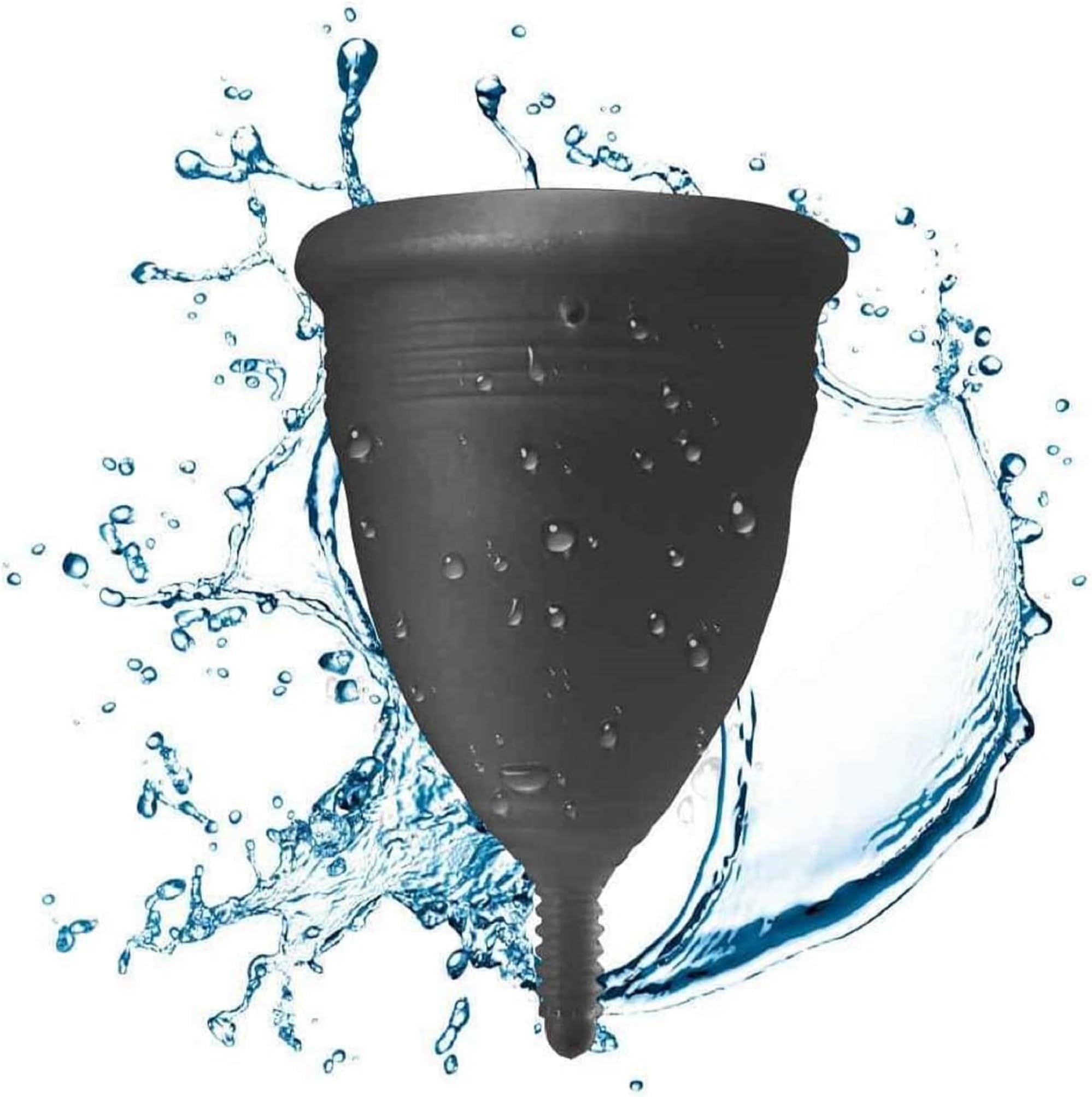 Blossom Menstrual Cup, Say No to Tampons | Get Blossom Cups for Menstrual Days | Period Cup, Reusable Menstrual Cup, Silicone Cup (Large Menstrual Cup, Black)