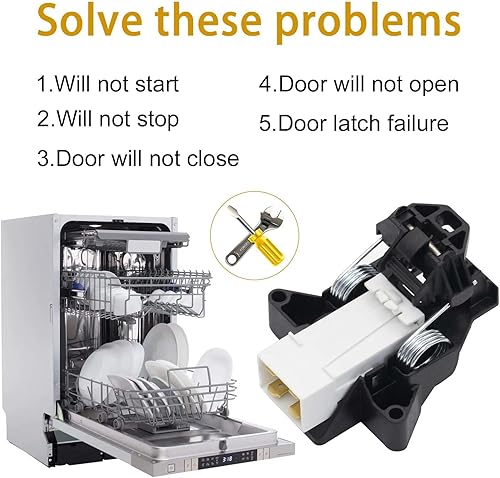 Miniatura 3 de Pestillo de puerta de lavavajillas 5304516818 5304525218 para Frigidaire, Crosley, Ikea, Kenmore lavavajillas reemplaza 154543901, 154722401,