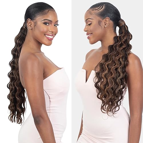 Miniatura 3 de ORGANIQUE Shake N Go Pony Pro Easy Wrap Around - Cola de caballo ondulada rizada, 22 pulgadas (1B)