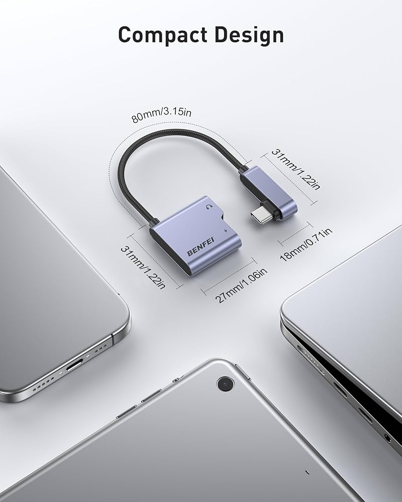 Amazon.com: BENFEI USB C Splitter 1 in 2 Out Dual USB C Audio Jack