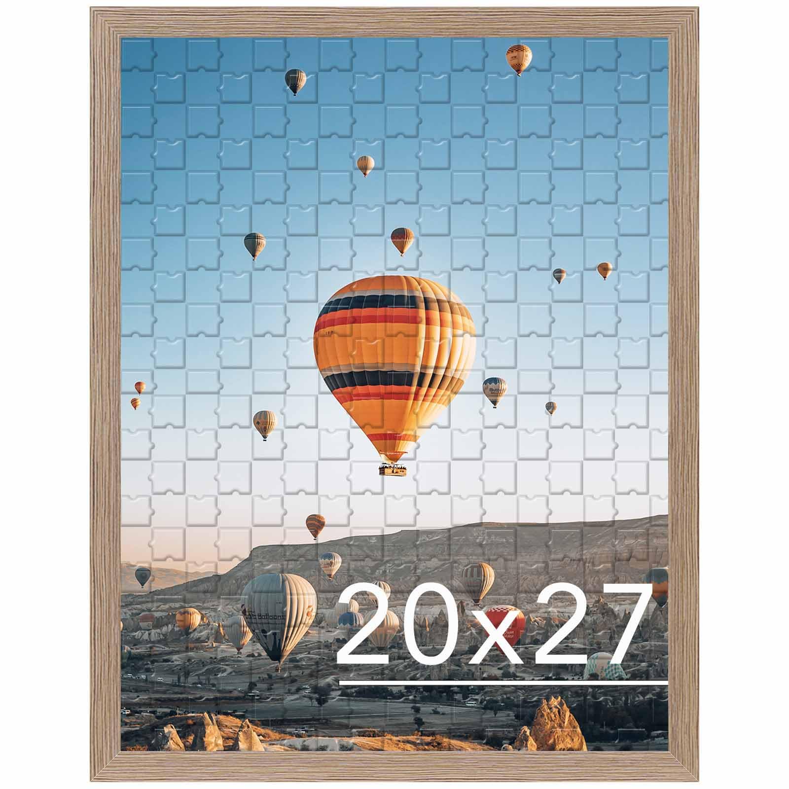 JCJMY 20x27 Picture Frame for Puzzles Poster Photo Picture, Horizontal and Vertical Formats for Wall Hanging, 20 x 27 Wall Gallery Poster Photo Puzzles Frame for 20 by 27 Photos Posters, Rustic Brown