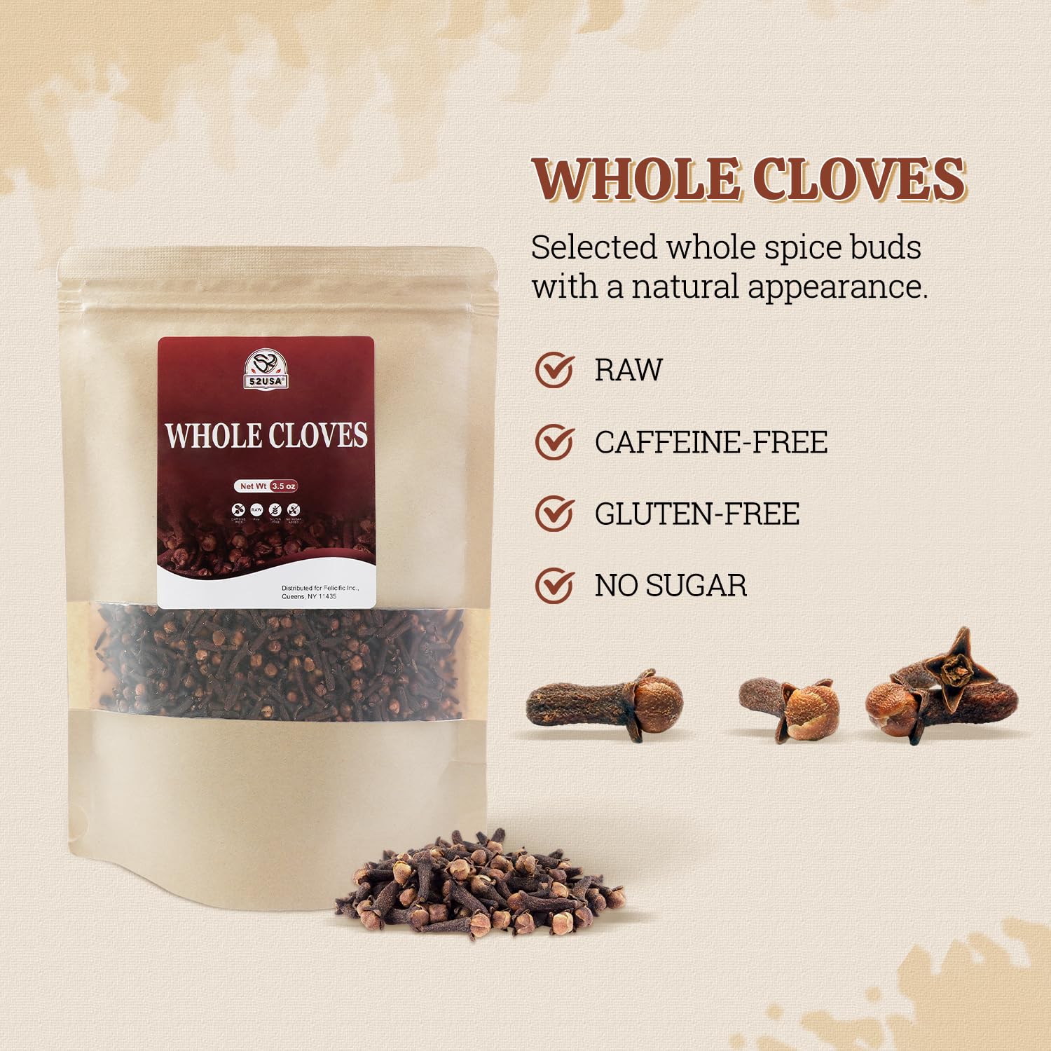 Amazon.com : 52USA Cloves Whole 3.5 oz (Pack of 1), Great for Food