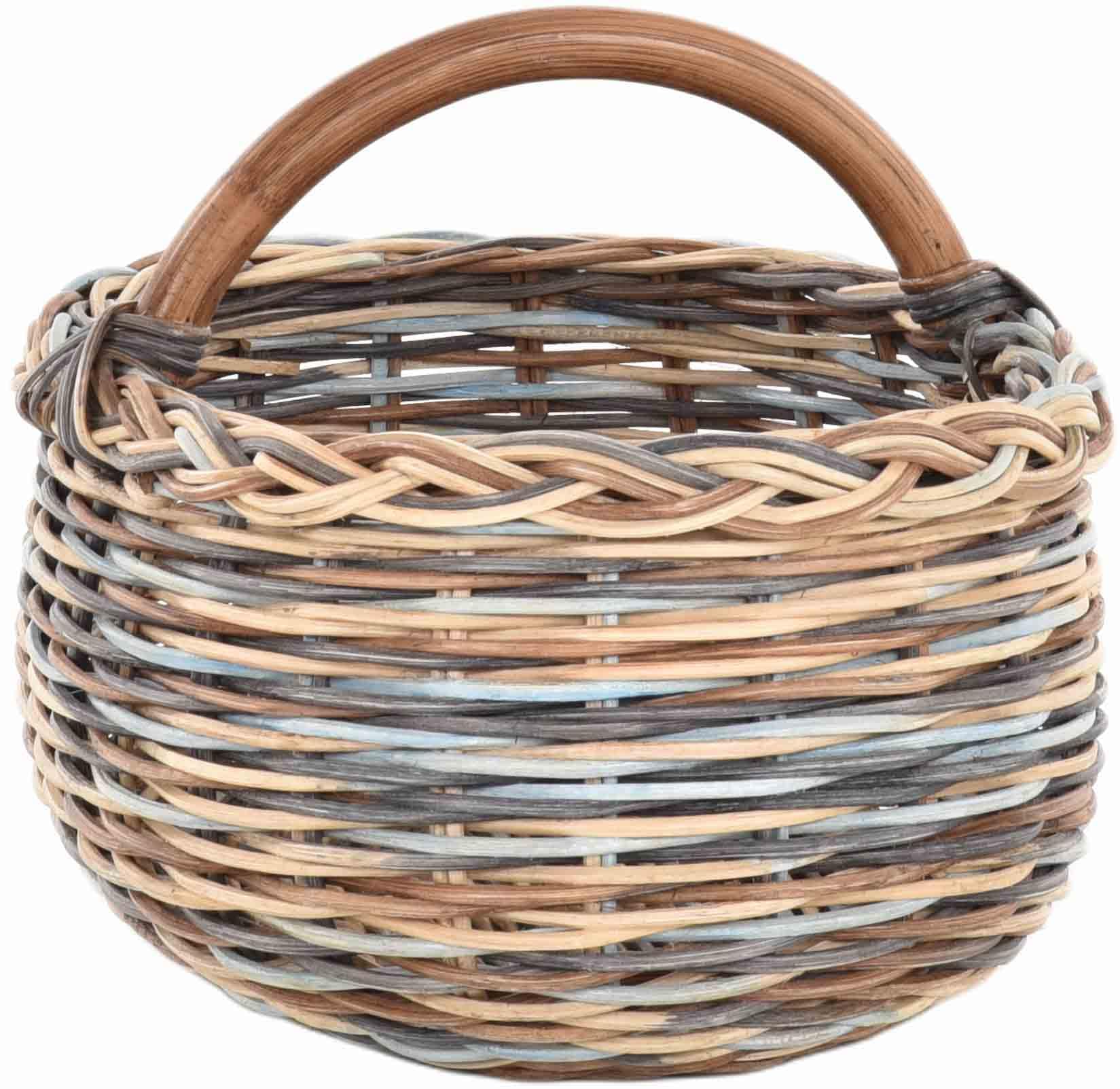 Kosz samochodowy na zakupy, naturalny rattan, z uchwytem, lekki i stabilny (wielokolorowy)