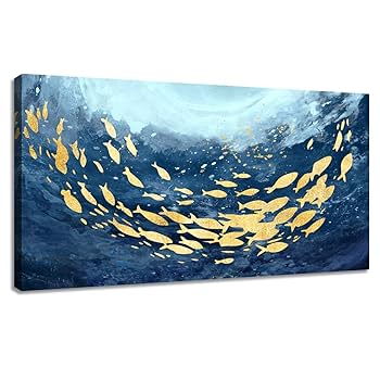 Amazon.co.jp: 海の魚 抽象画 装飾 ウォールアート モダン