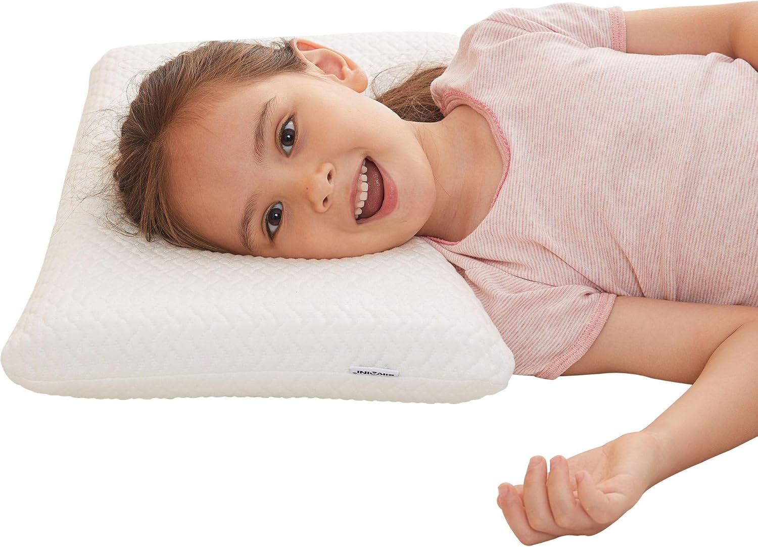 SIKAINI Enfants Oreiller pour Lit Dormir Hypoallergénique Mousse à Mémoire Oreiller Enfants Protecteur de Cou pour Enfants (3-10 Ans-1)
