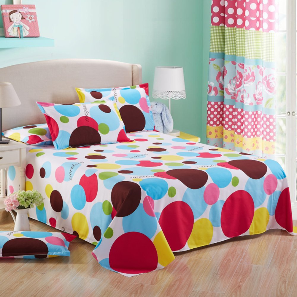 Drap plat 250x230cm pour lits simples et doubles à motif cartoon