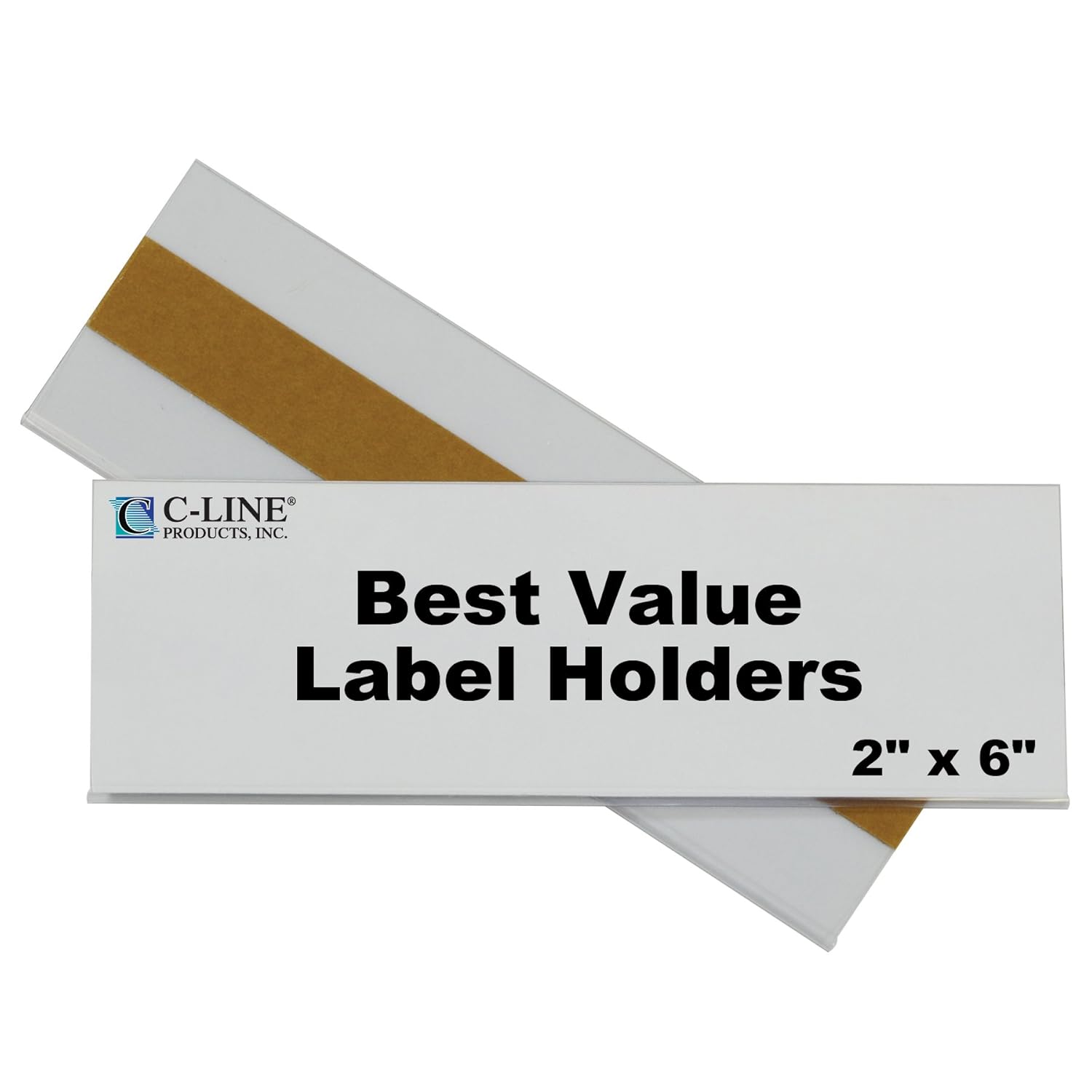 CLine Best Value Peel and Stick Shelf/Bin Label Holders, Inserts