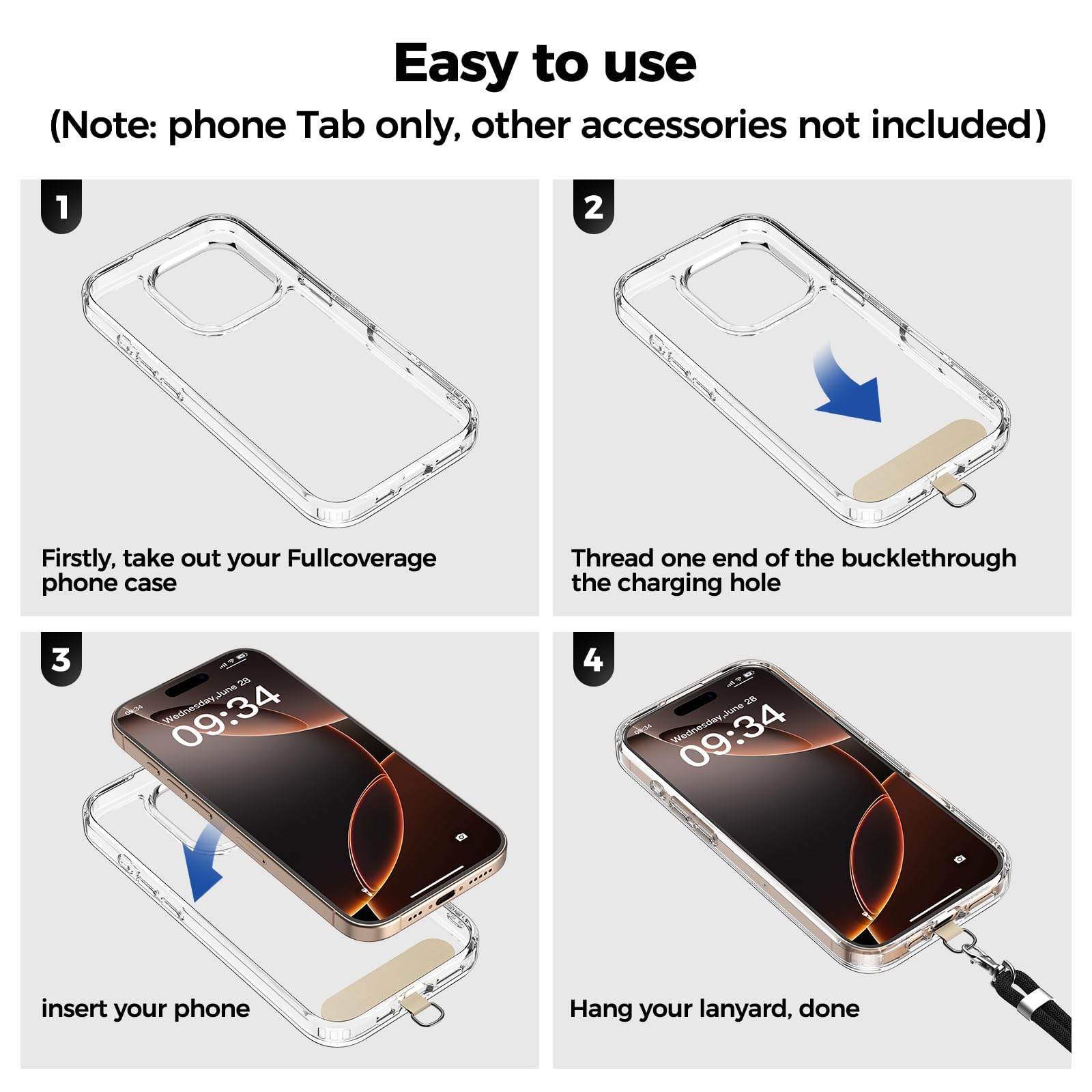 Kit Universal Patch 2 Pezzi + Portachiavi Retrattile – Trasforma La Tua Custodia In Una Catena Per Telefono