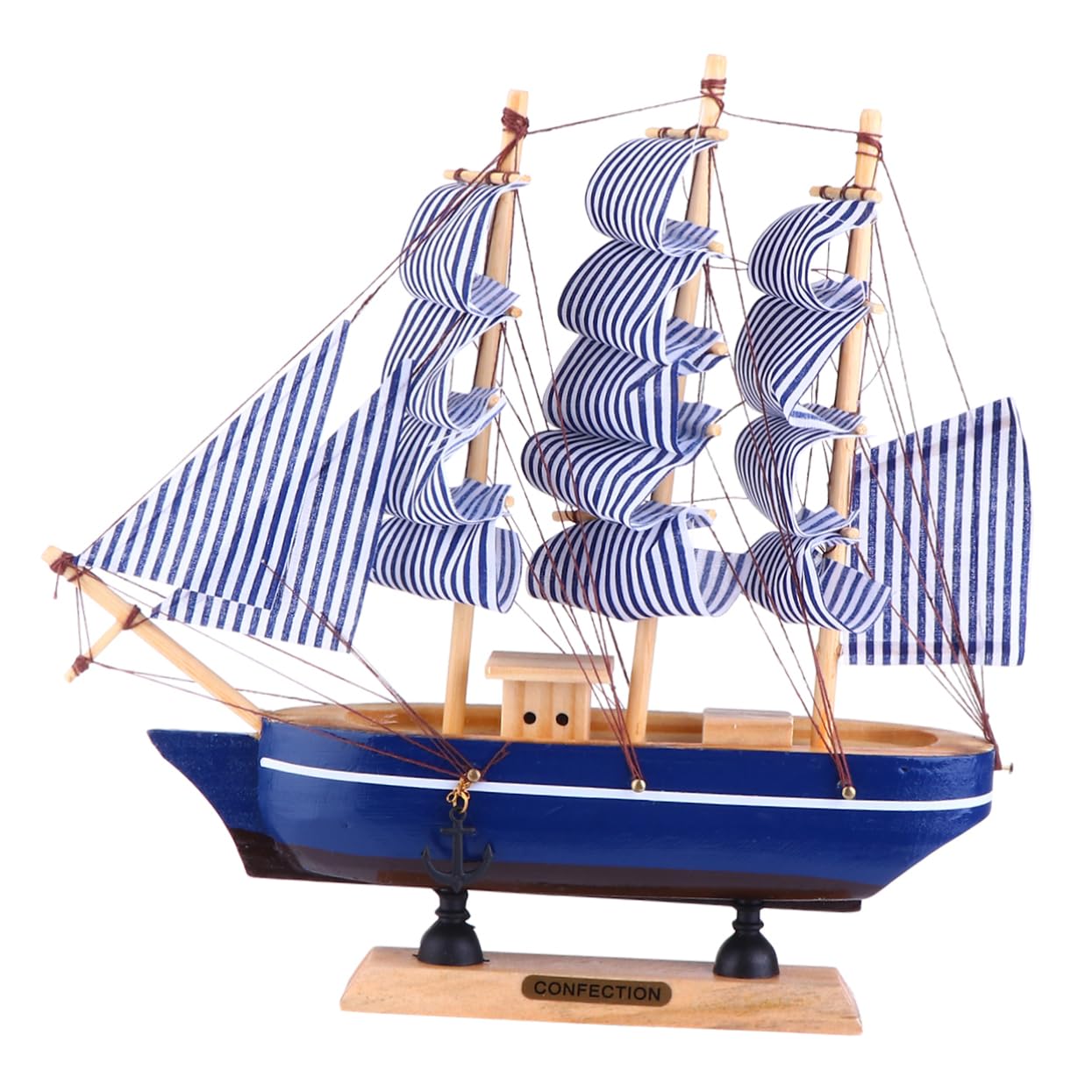 KALLORY 1Pc Creative Wooden Sailboat Model Nautical Themed Decor for Home Office Unique Sailing Ship Boat Decoration Chic Present for Friends Stylish Tabletop Ornament