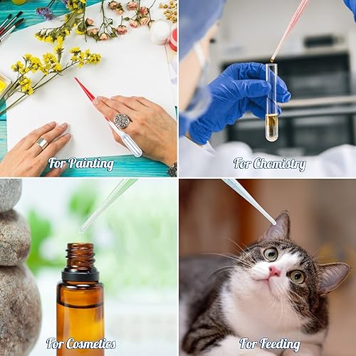 Vista 13 de Pipetas plásticas de transferencia Teenitor 3 fl oz, ojo cuentagotas, paquete de 150, aceites esenciales cuentagotas, herramienta de maquillaje