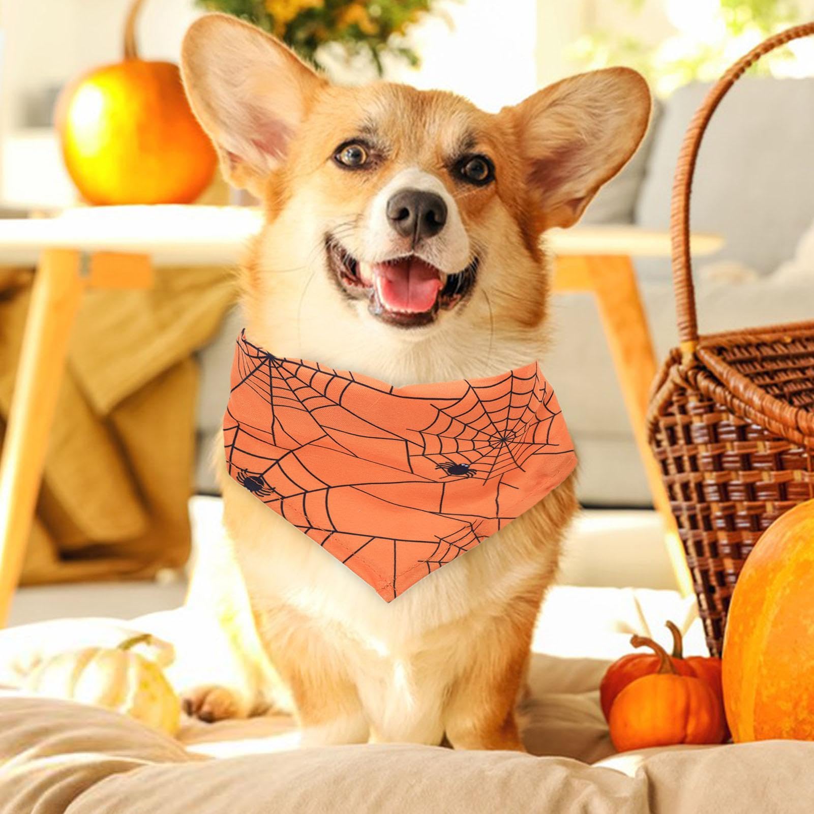Asciugamano per collo di cane di Halloween, asciugamano per saliva di cane | Asciugamano per saliva lavabile con design a forma di , teschio e , regolabile per costum
