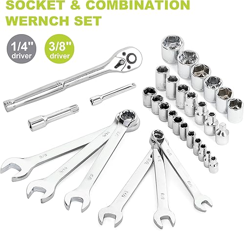 Miniatura 5 de FASTPRO Juego de herramientas para el hogar de 198 piezas, juego de herramientas de reparación del hogar con caja de herramientas, kit de