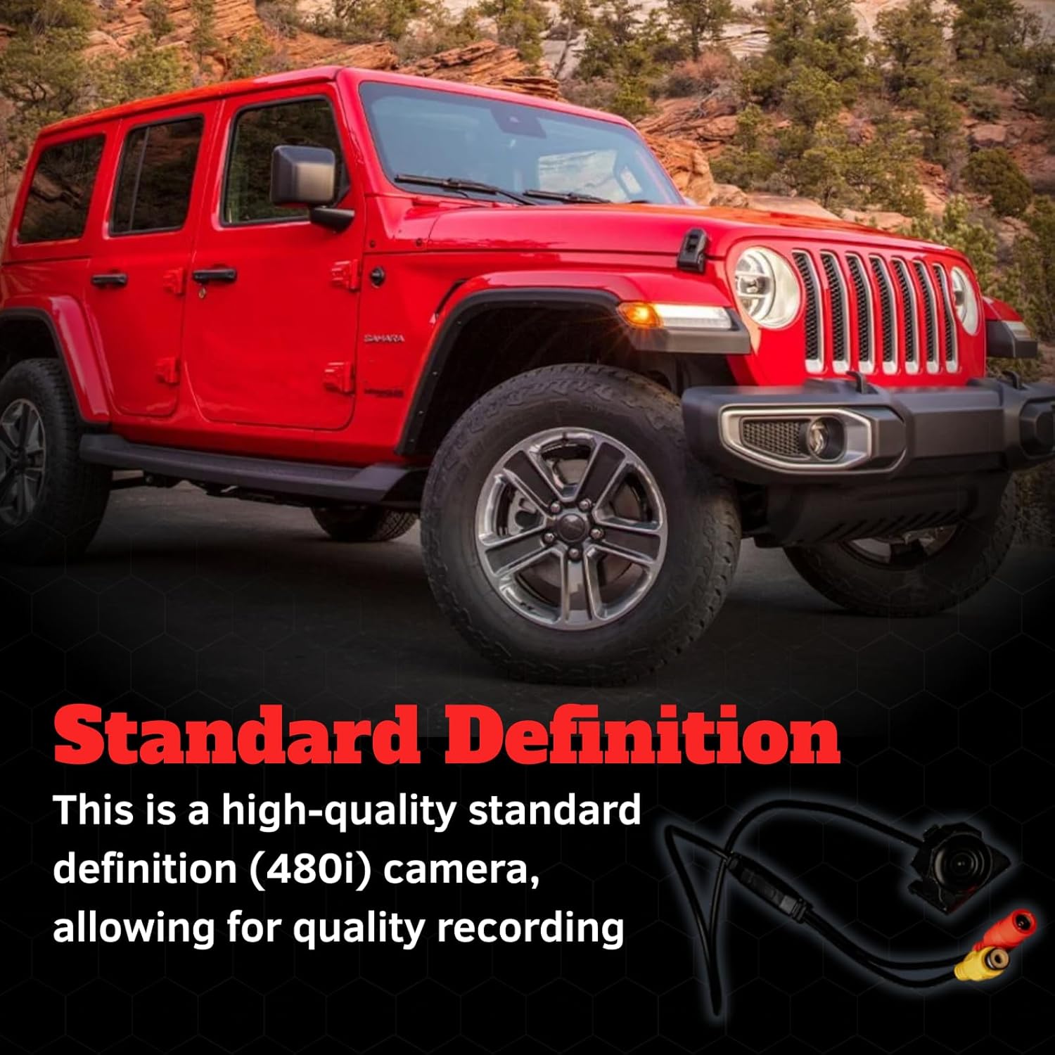 Z Automotive JL Front Camera Kit fits 2018-2023 Wrangler JL | Grille-Mounted | Standard Definition Cam | Easy Installation | Perfect for Trails and Parking | Works on 8.4 Uconnect Only