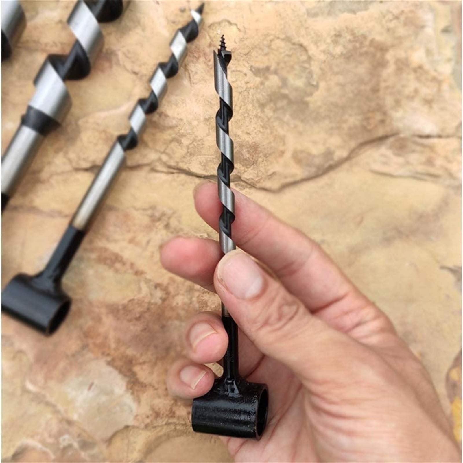 Punta Trapano Manuale A Coclea Per Legno - Attrezzo Sopravvivenza Con Borsa - Foto 6