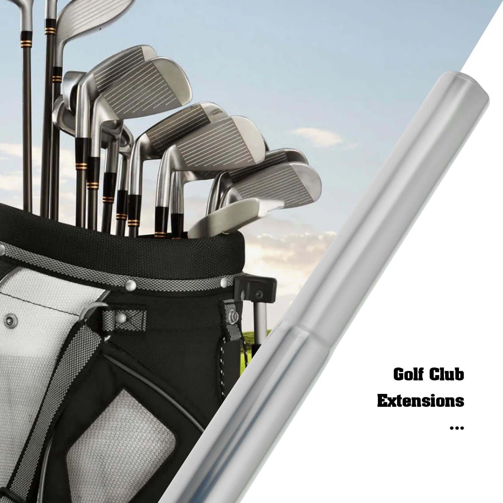 ECSiNG Lot de 3 Rallonges de Club de Golf en Acier Inoxydable Adaptateur D'extension pour Barre à Billes Argent