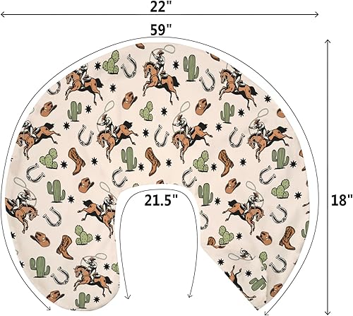 Miniatura 9 de Country Western - Fundas de almohada de lactancia para niños y niñas, con sombrero de vaquero, botas de caballo y cactus, fundas de almohada de