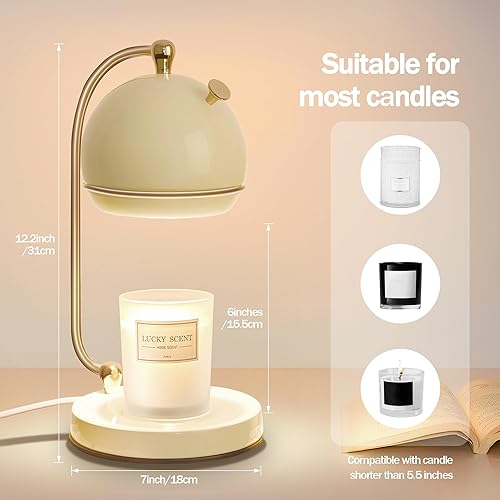 Miniatura 2 de Candle Warmer Lamp, Wax Melt Warmer with Timer, Four-Speed Dimming, Compatible with Most Jar Scented Candles, Simple Modern Style Home Decor, Idea