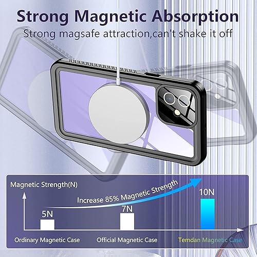 Miniatura 4 de Temdan Funda impermeable para iPhone 12, protector de pantalla de vidrio templado 9H integrado Real 360 IP68 bajo el agua protección de grado