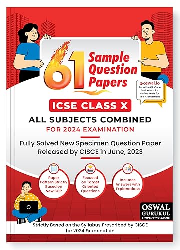 Oswal - Gurukul 61 Sample Question Papers for ICSE Class 10 Exam 2024 : Fully Solved New Specimen Question Paper &amp; Latest Syllabus (All Subjects), New SQP Pattern