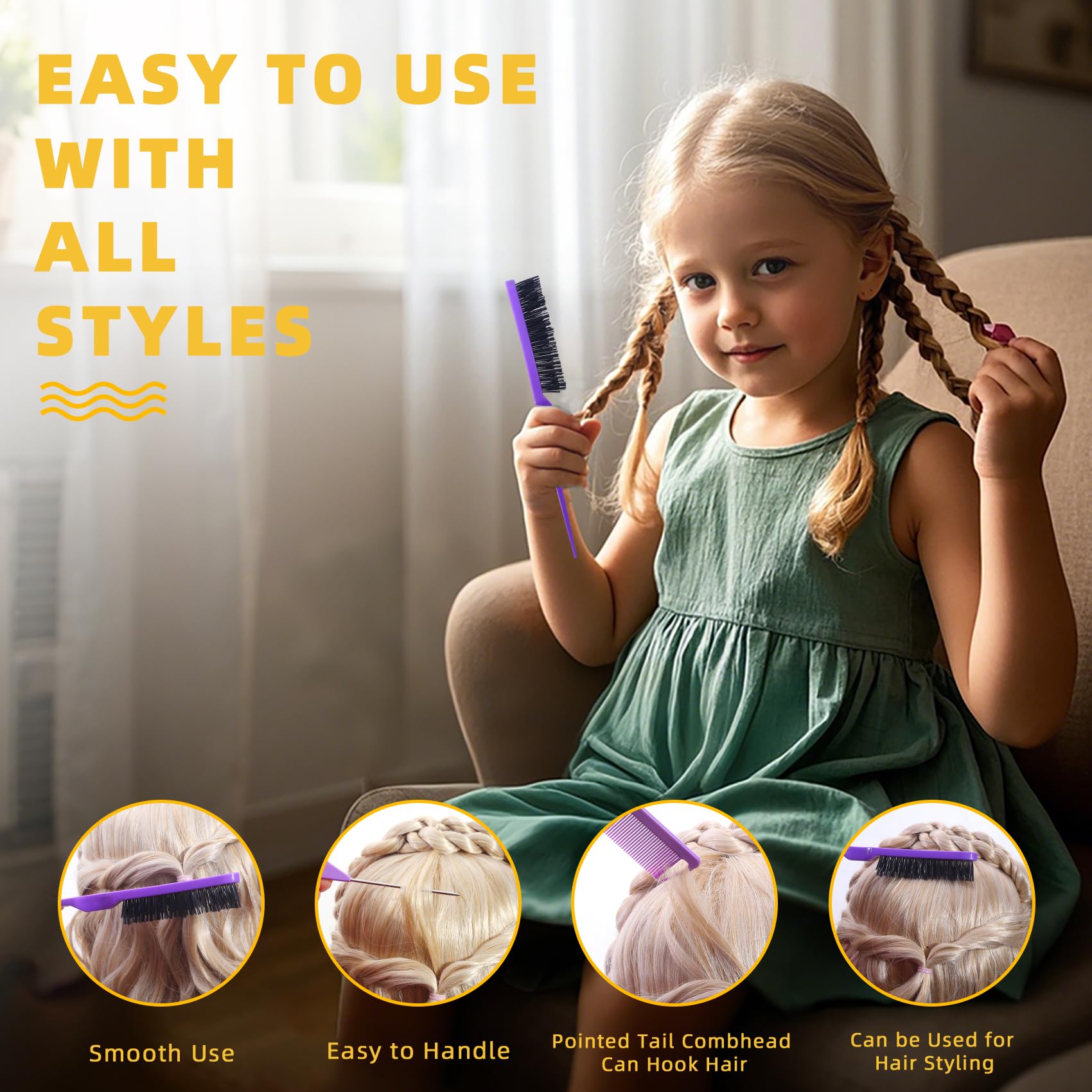 32 Colors Small Hair Rubber Bands with 16 Hair Styling Tools - Image 4