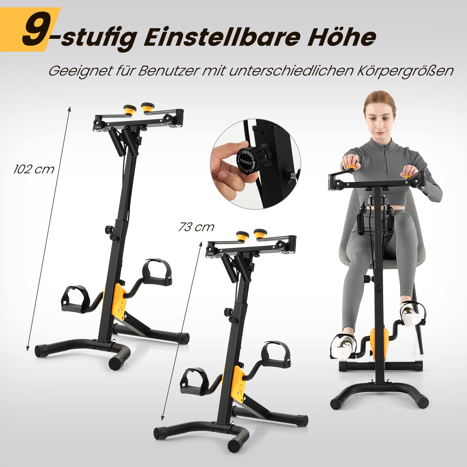 GOPLUS Pedales Estaticos para Personas Mayores, Entrenamiento de Brazos y Piernas con Pantalla LCD, Ergómetro, Altura y Longitud Ajustable con Masaje, 45 x 43-53 x 87-100 cm GOPLUS Pedales Estaticos para Personas Mayores, Entrenamiento de Brazos y Piernas con Pantalla LCD, Ergómetro, Altura y Longitud Ajustable con Masaje, 45 x 43-53 x 87-100 cm