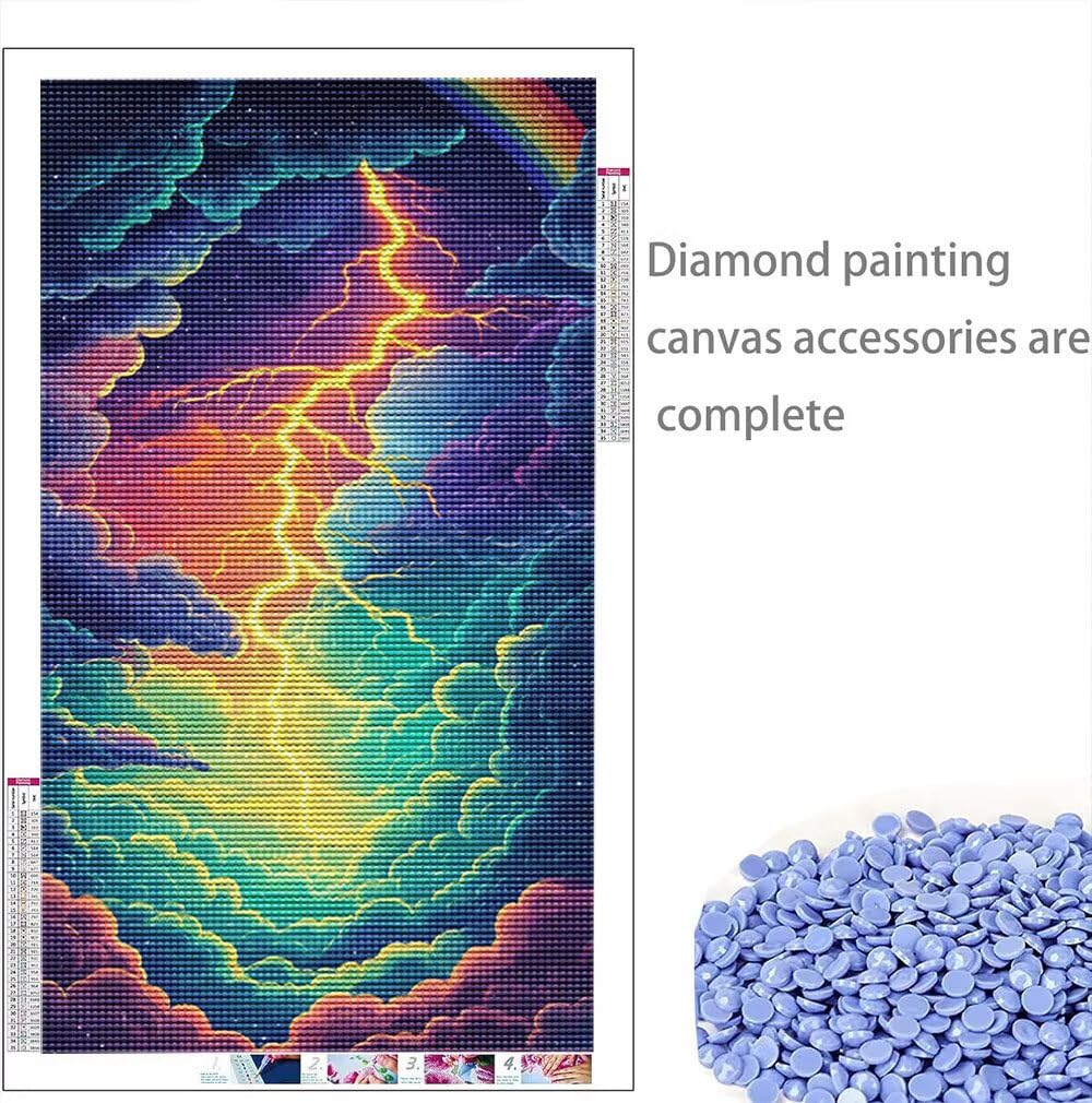 5D Duży rozmiar Diamentowe zestawy do malowania, Niebo tęcza DIY Diamentowe Malarstwo Dorosły XXL Ścieg krzyżykowy Rhinestone, Kryształ Obrazy Diamentowe Sztuki, Dekoracja domu Biuro 70x140cm lgl6-34