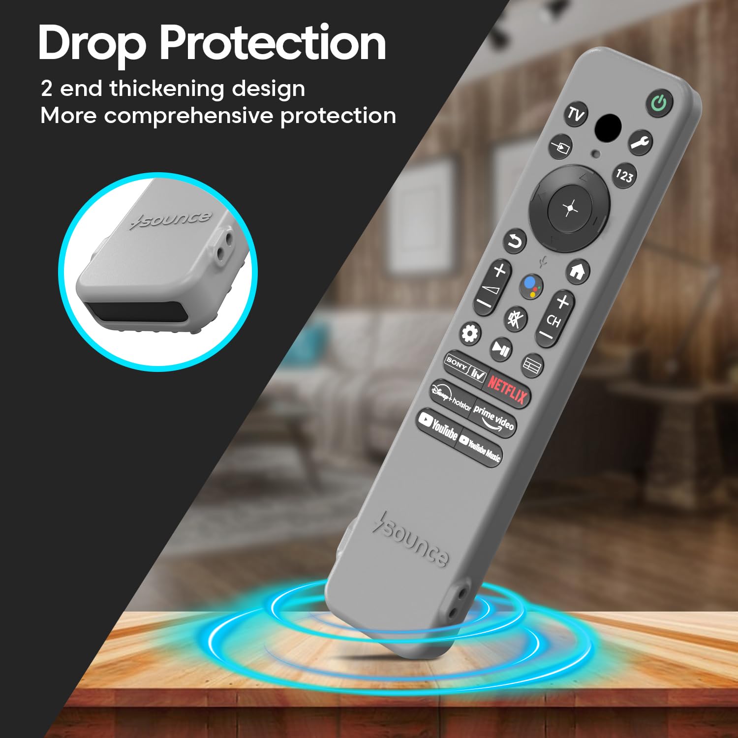 Sounce Sony Bravia RMF-TX910U Remote Cover Silicone Case, Grey — Amazon image 2