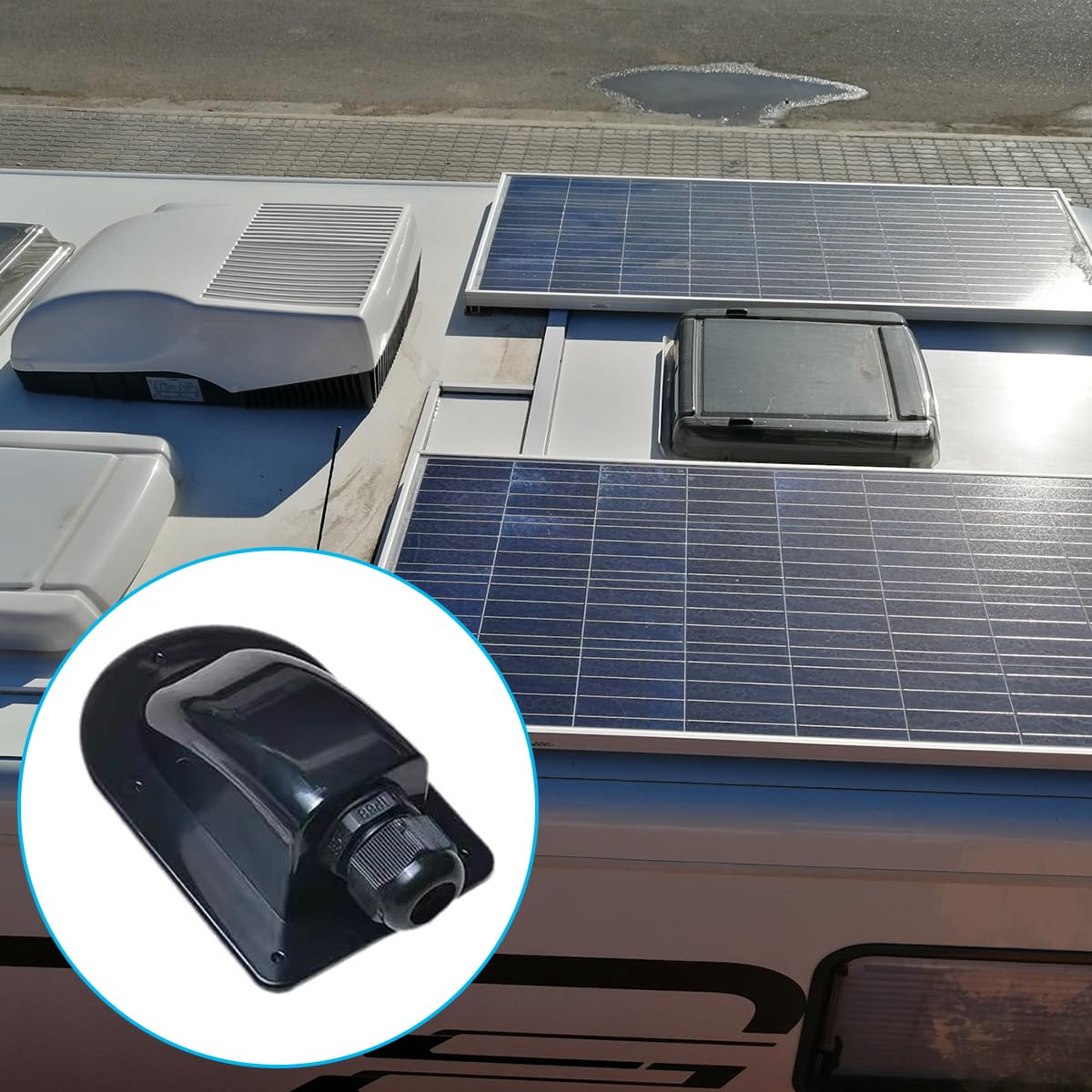 Solarny przepust ścienny, dławik kablowy, 1-krotny, 2 sztuki, przepust kablowy, wodoszczelny przepust dachowy, przepust kablowy do satelity solarnej, klimatyzatora, przyczepy kempingowej, łodzi,