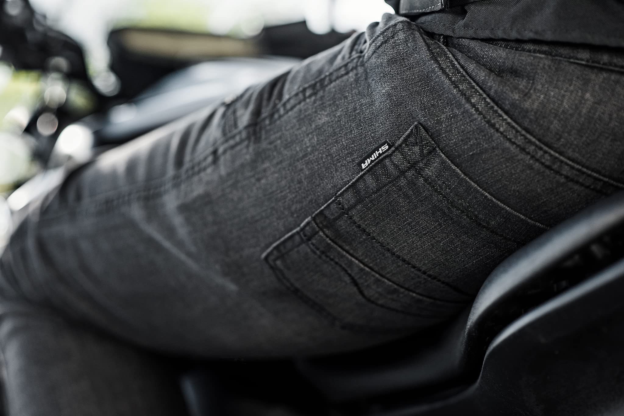 SHIMA GRAVEL Jeans Moto Homme - Ventilés Biker Pantalon Hommes Coupe Slim avec Renforts en Kevlar, Protection CE Genoux et Hanches ,Bleu, 38