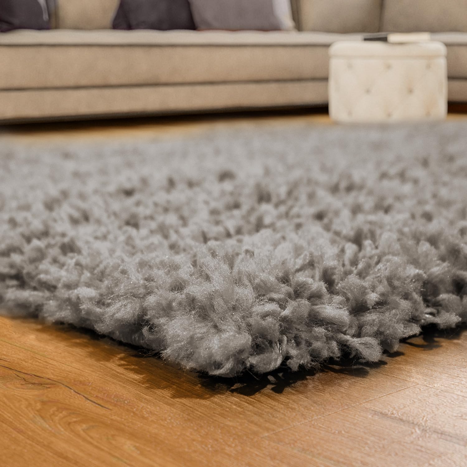 Paco Home Tappeto Shaggy/A Pelo Alto/A Pelo Lungo/Tappeto A Tinta Unita In Grigio, Dimensione:160x220 cm