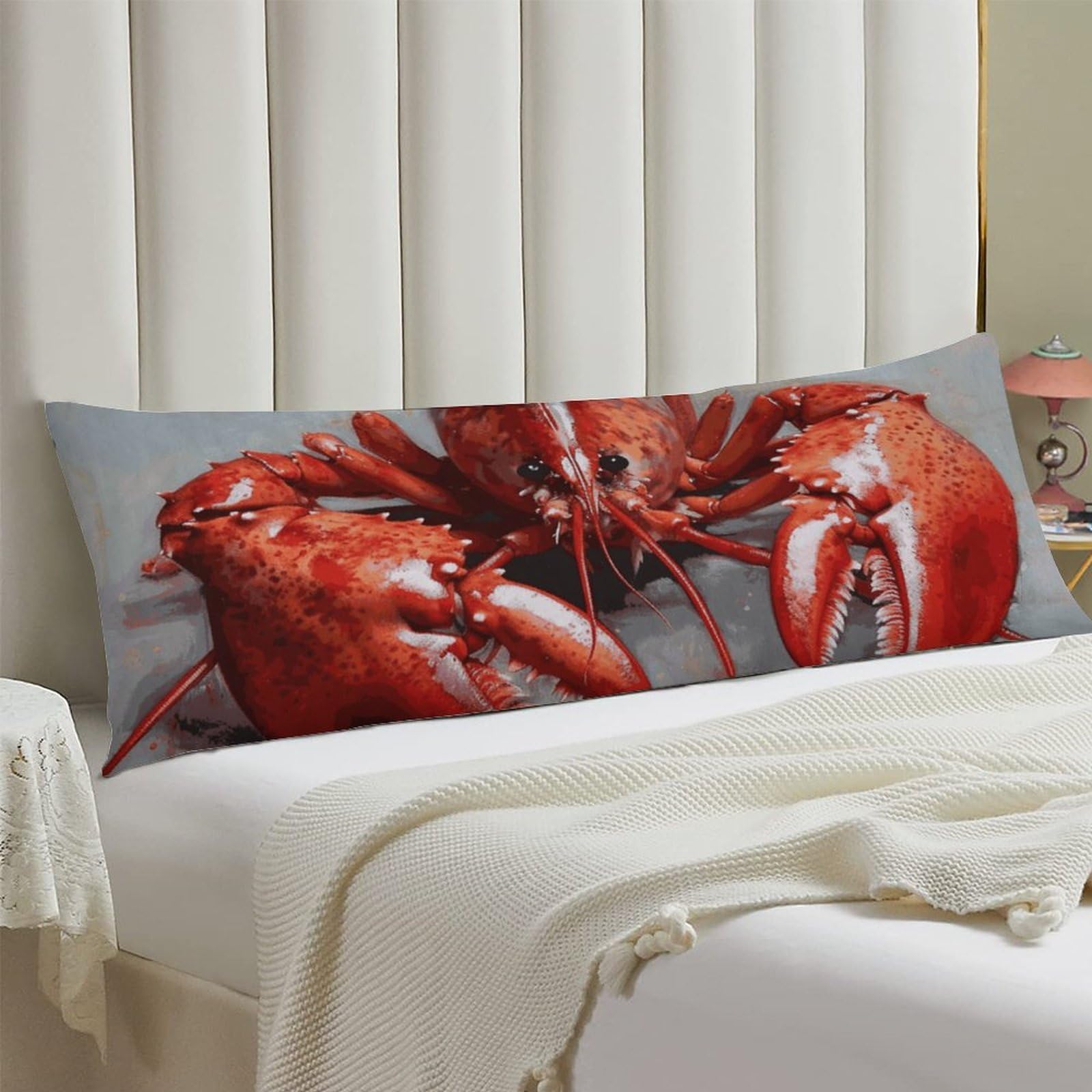 Body Pillow Cover 20x54 Long Pillow Case with Invisible Zipper Breathable Microfiber Lobster Pillowcase Soft Cozy Protector for Bedroom Couch Sofa Bed Home Decor All Seasons