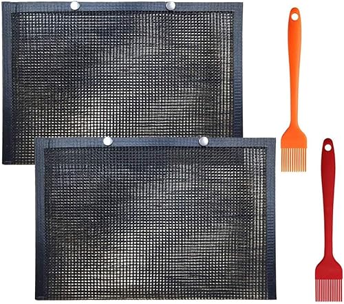 sorkwo Bolsa de malla grande para barbacoa, bolsa antiadherente para hornear a la parrilla, resistente al calor, reutilizable, fácil de limpiar,