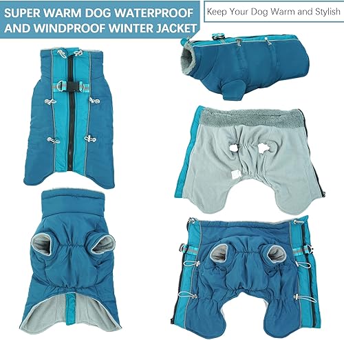 Miniatura 3 de Bonaweite Abrigo de invierno repelente al agua para perros, abrigos para clima frío, abrigos para perros pequeños, medianos y grandes, chaleco